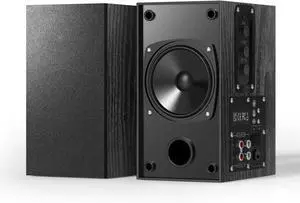 30W X 2 Powered Bookshelf Sers - 3.5-RCA Input for Turntable, TV, PC, Record Player Sers with 4 Inch Woofer & Wall Mounted