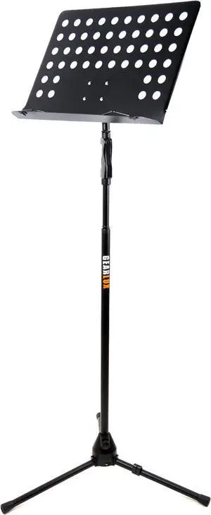 Heavy-Duty Vented Die-Cast Sheet Music Stand with Hydraulic Grip Height Adjustment up to 71 Inches and Triple Layer Anti-Rust Coating