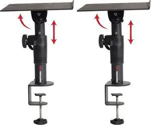 Desktop Clamp-On Studio Monitor and Ser Stand with EVA foam Padded Surface, Angle Adjustable from 0° to 15°  Set of 2 (GFWSPKSTMNDSKCMP)