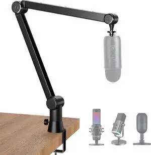 Universal Heavy Duty Mic Boom Arm for Blue Yeti, QuadCast, SM7B & More, 360° Rotation, 15" Arm, Metal Clamp, Blue