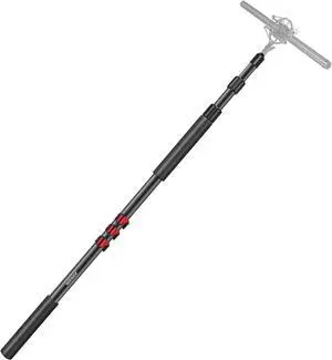 NW-7000 Microphone Boom Arm, 3 Section Extendable Handheld Mic Arm with 3/8" & 3/8" to 5/8" Screw Adapter, 3ft to 8ft Adjustable Length,Auxiliary