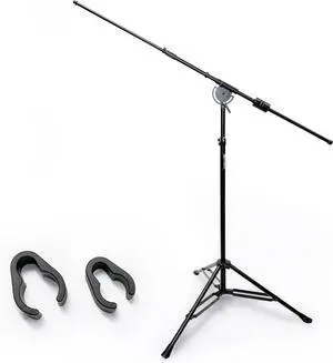AxcessAbles AXCMB-T Heavy Duty Microphone Boom Stand with Weighted Tripod Base | 80.5-inch Height Overhead Mic Stand | 65.5-Inch Boom Arm Stand | Shotgun Video Mic Stand | All Metal Construction