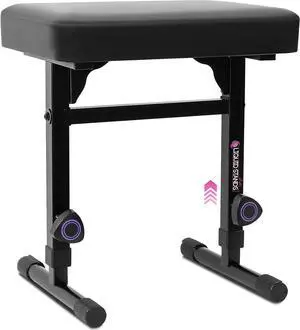 Piano Bench Adjustable Stool  Music Keyboard Bench Seat for Piano Keyboard Stand with Black Padded Cushion for Musicians Piano Stool Chair (PU Leather)