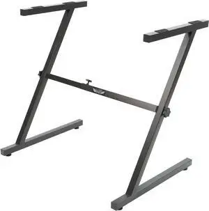 Z-Style Keyboard Stand, Adjustable Width for 61/88 Key Keyboards, Sturdy & Durable Digital Piano Stand, Easy Storage, Sleek Black.