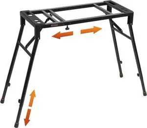 Collapsible Piano Keyboard Stand - Adjustable and Portable Heavy Duty Music Stand - Fits 54/61/88 Key Electric Digital Pianos - Sturdy Musical Keyboard Table