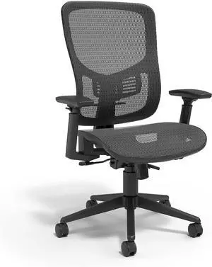 Kroy Ergonomic Office Desk Chair, Breathable Mesh Swivel Seat & Back, Adjustable Height, Lumbar Support, Black
