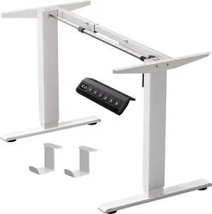 Standing Desk Frame for 37 to 77.5 Desktop, Electric Height Adjustable Desk Legs, 176 lbs Motorized Desk Legs Workstation Frame with Memory Presets, White Frame Only