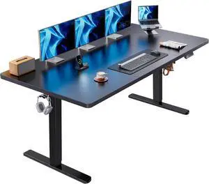 Electric Standing Desk, 71 x 35 inch Large Height Adjustable Table, Powerful Brushless Motor, 4 Memory Preset, Sit Stand Up Desk, Home Office Computer Table with Thick T-Shaped Frame