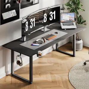Standing Desk, 63x30 Inches Rectangle Stand Up Desk with 4 Legs, Dual Motor and Memory Controller, Adjustable Height from 28-46 Inches for Home and Computer Workstation, Black