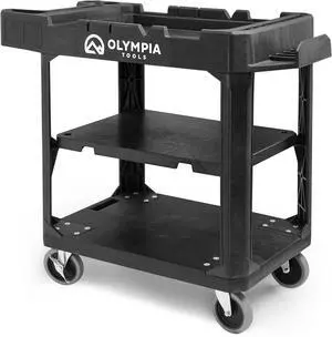 Convertible Utility C - 660 lbs Heavy Duty Plastic HDPE, 10 Tool Slots, 5'' Locking Swivel Wheels | 3 Shelf to Flat Top Workstation | Professional Work C for Service & Maintenance