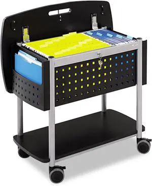 Scoot Mobile File C with Work Surface, Fits Letter and Legal-Size Hanging Folders, Includes a Locking Lid & Key