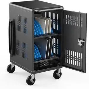 Pre-Assembled American Style Heavy-Duty 20 Bay Laptop Charging C for School Classroom Storing and Charing 20 Chromebook, Laptop, and Tablet