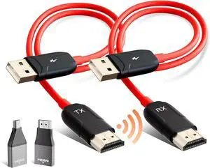Wireless HDMI Transmitter and Receiver Support 2.4/5G Plug & Play, 4K Wireless HDMI Extender for Streaming Video and Audio to Monitor from Laptop/Pc/TV Box