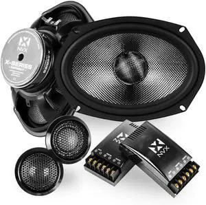 ® XSP69KIT 6x9 Car Speakers, 600W Max, 300W RMS, 2-Way Component System w/ 1" Silk Dome Tweeters & Passive X-Overs, Easy to Install in Cars/Trucks/Doors (Pair)