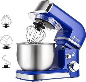 Stand Mixer,3.2Qt Mini Electric Food Mixer,6 Speeds Portable Lightweight Kitchen Mixer for Daily Use with Egg Whisk,Dough Hook,Flat Beater (Reflex Blue)