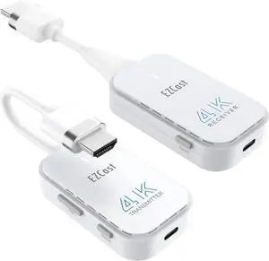 Wireless HDMI Transmitter & Receiver, 4K 30Hz, Screen Mirroring and Extending for Laptop/PC/PS5, 30m Range