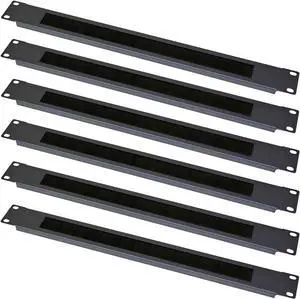 1U Brush Type Cable Management Horizontal Cable Manager Rack Mount Server Cabinet Manager 6 Pack