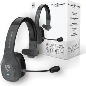 Storm Gray - Premium Trucker Bluetooth Headset - Wireless Noise Canceling Mono Headset with Mic - High-Fidelity Sound, 30-Hour Talk Time, USB-C Charging - for Truck Drivers, Bluetooth 5.0