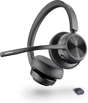Voyager 4320 UC Wireless Headset (Plantronics) - Stereo Headphones w/Noise-Canceling Boom Mic - Connect PC/Mac/Mobile via Bluetooth - Works w/Teams, Zoom, & More - Amazon Exclusive