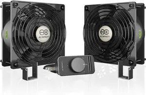 AXIAL S1238D, Dual 120mm Muffin Fan with Speed Controller, UL-Certified for Doorway, Room to Room, Wood Stove, Fireplace, Circulation Projects