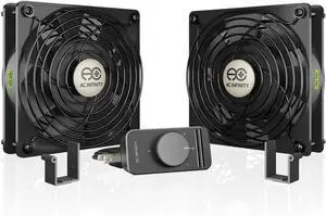 AXIAL S1225D, Dual 120mm Muffin Fan with Speed Controller, UL-Certified for Doorway, Room to Room, Wood Stove, Fireplace, Circulation Projects