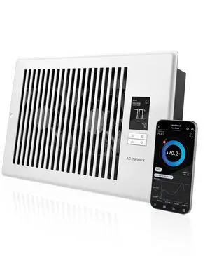 AIRTAP T6 White, Register Booster Fan for 6 x 10 Register Holes, Improves Heating & Cooling Vents, Quiet 10-Speeds, Bluetooth App Control Data Alerts. ONLY FITS 6 x 10 DUCT OPENINGS