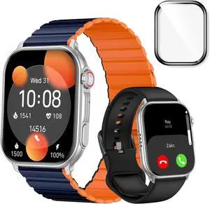 Smart Watch for Men Women(Answer/Make Calls), 2.01" AMOLED HD Display Heart Rate Sleep Monitor Fitness Activity Tracker for Android iOS