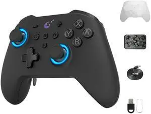 Gulikit KK3 Max Controller, Kingkong 3 Wireless Switch Controller with Hall effect Joysticks and Triggers, 1000Hz Polling Rate, 4 Back Buttons Compatible with Switch/Switch 2/OLED/Windows/iOS/Android