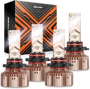 X6S 9005/HB3 9006/HB4 Bulbs Combo, 900% 80000LM Ultra-Bright 9006 9005 Powersports Headlights, 60000+ Hrs HB3 HB4 Lighting Bulb with Cooling Fan, Easy Plug and Play, Pack of 4