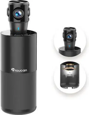 360-Degree Video Conference Camera, 1080p HD Webcam with 4 Noise Reduction Mics, Speaker, AI Tracking, Works with Zoom, Google Voice, Microsoft Teams and More, for PC/Mac/Tablet