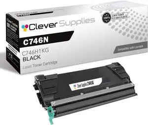 CS Replacement Toner Cartridge Compatible with Lexmark C746N C746H1KG Black C Series C746DN C746DTN C746N C748DE C748DTE C748E Toner Cartridge Black