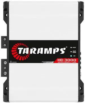 Taramps HD 3000 2 Ohms 1 Channel 3000 Watts RMS MAX Full Range Car Audio, Monoblock, LED Monitor Indicator, Class D Amplifier, Crossover, White 3k amp, Sound Quality