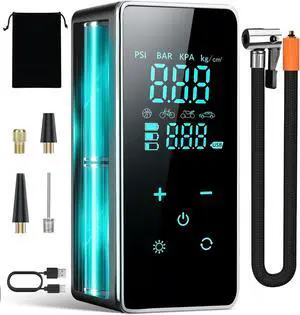 Tire Inflator Portable Air Compressor-18000mAh & 150PSI Portable Tire Inflator-Air Pump Cordless for Car,Motorcycle, Bike, Ball-Electric Air Compressor with Gauge, Touch Screen