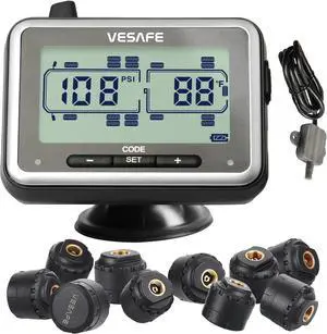 TPMS, Wireless Tire Pressure Monitoring System for RV, Trailer, Coach, Motor Home, Fifth Wheel, Including a Signal Booster and 10 Anti-Theft sensors. TPMS, Wireless Tire Pressure Monitoring System for RV, Trailer, Coach, Motor Home, Fifth Wheel, Including a Signal Booster and 10 Anti-Theft sensors.