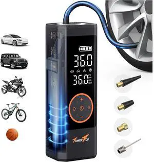 Tire Inflator Portable Air Compressor: 2.5X Faster Inflation 150PSI Cordless Tire Inflator with 7800mAh Rechargeable Battery Air Pump for Car Bike Motorcycle Ball Pickup and Truck with Case