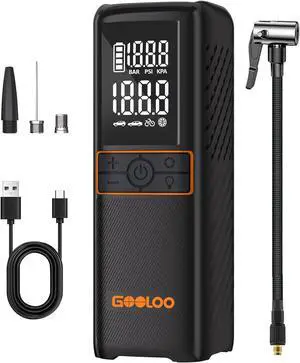 GT160 Tire Inflator Portable Air Compressor, 160PSI Portable Air Pump for Car Tires, 7500mAh Cordless Air Pump with Digital Pressure Suitable for Cars, Bikes, Balls, Motorcycles