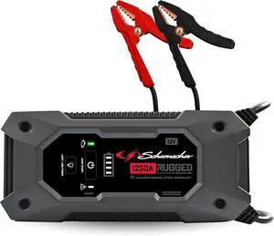 Schumacher Electric 1250A Rugged Lithium Car Battery Jump Starter and Portable Power Pack/Jump Box, 3-in-1 Solution, 2.4A USB Charging, for 12V Power Sport, Automotive, and Marine Batteries, SL1648 Schumacher Electric 1250A Rugged Lithium Car Battery Jump Starter and Portable Power Pack/Jump Box, 3-in-1 Solution, 2.4A USB Charging, for 12V Power Sport, Automotive, and Marine Batteries, SL1648