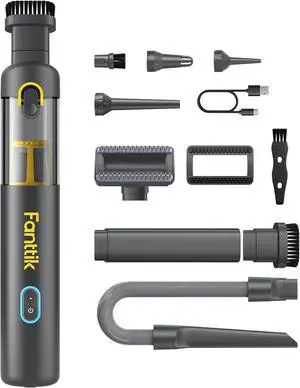 Slim V8 APEX Car Vacuum, 4-in-1 Portable Mini Cordless Vacuum with 19000pa Suction Power, Type-C Charge, 2 Suction Modes, Handheld Vacuum for Car, Office Desk, Keyboards (Gray)