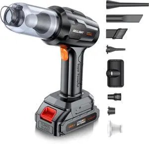 Handheld Car Vacuum Wireless, Portable Vacuum Cleaner with 21000pa High Power Suction, Two Batteries Long Endurance, 18v/120w Mini Vacuum Cleaner for Car, Home, Office, Pet