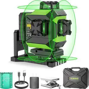 4x360 Laser Level Self-leveling 4D Green Beam Cross Line 16 Lines Tiling Floor Laser Tool -2x360 Horizontal/Vertical Laser Lines -rechargeable Li-ion Battery & Integrated Magnetic Bracket 704CG