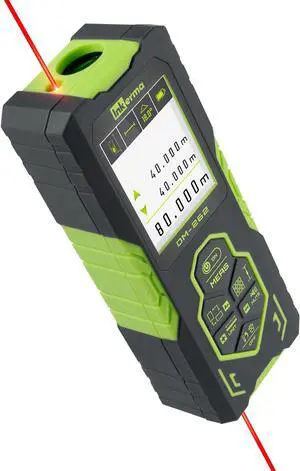 Laser Measurement Tool, Bilateral Laser Distance Meter,Rechargeable Laser Measure with Color Backlit LCD Display, Angle Sensor, Pythagorean Mode, Area and Volume