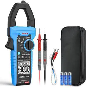 Digital Inrush Clamp Meter Multimeter 1000A T-RMS 6000 Counts Voltage Tester Volt Amp Meter with VFD, LOZ Mode, Measuring AC DC Current Voltage Temperature Capacitance Resistance Continuity