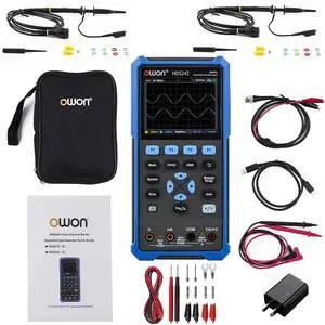 HDS242 Oscilloscope, 40MHz Bandwidth 2CH Handheld Oscilloscope Multiumeter 2 in 1 Digital Oscillograph for Electronic Measurement, Circuit Design or Test