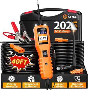 KM10 Power Circuit Probe Kit, 12V 24V Automotive Circuit Tester, Digital Multimeter, Short Finder, AC/DC Voltage Tester, Diode & Resistance, Current Probe Component Activation, 20FT+20FT Cable