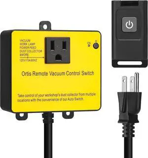Dust Collector Remote Switch, 120V Wireless Remote Switch for Dust Collector, 328FT Wireless Range (Battery Included), Heavy Duty Design, Save Your Time and Energy, Enhance Your Work Safety