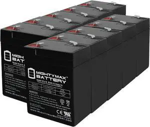 ML4-6 - 6V 4.5AH General 00648 Sealed Non-Spillable Emergency Light Battery WKA6-5F - 10 Pack