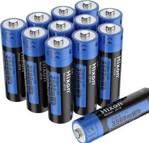1.5V AA Rechargeable Lithium Batteries, 3500mWh High Capacity Double AA Battery,Full Recharged 12-Pack for Household Device,1600Cycle,Max 3A Discharge-Charger Not Included