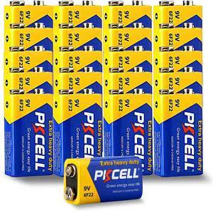 9V Dry Battery (100 Count) Ultra Long-Lasting 9 Volt Carbon Zinc Battery, 3-Year Shelf Life, Leak-Proof 9V Battery for Smoke Detectors