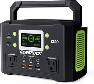 Portable Power Station, 110V/300W Pure Sine Wave Solar Generator, 222Wh Backup Lithium Battery With AC Outlet/QC 3.0/Type-C/LED Light for CPAP Family Emergency Outdoor Camping RV Travel.