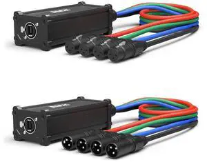 Audio Snake Channel XLR 3 Pin Multi Network Breakout for Stage Sound Lighting and Recording Studio XLR to RJ45 Ethercon with 3 Feet Cable Connection (Pair of 4)